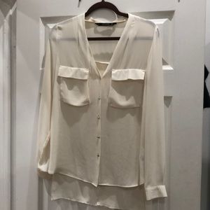 DONATING FRIDAY - $5 obo - white sheer Zara top